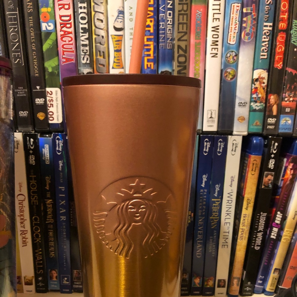 NWT Starbucks pink and gold tumbler